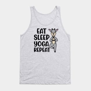 Eat Sleep Yoga Repeat Goat Yoga Fitness Funny Tank Top